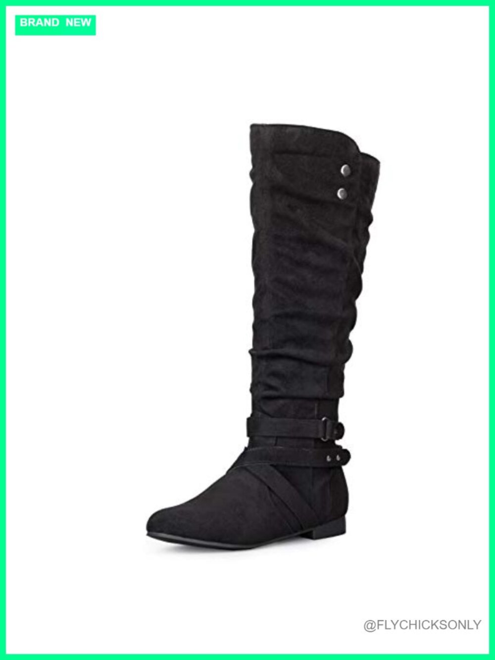 Women's Knee High Boots Slouchy Flat Suede Side Zipper Fall Winter